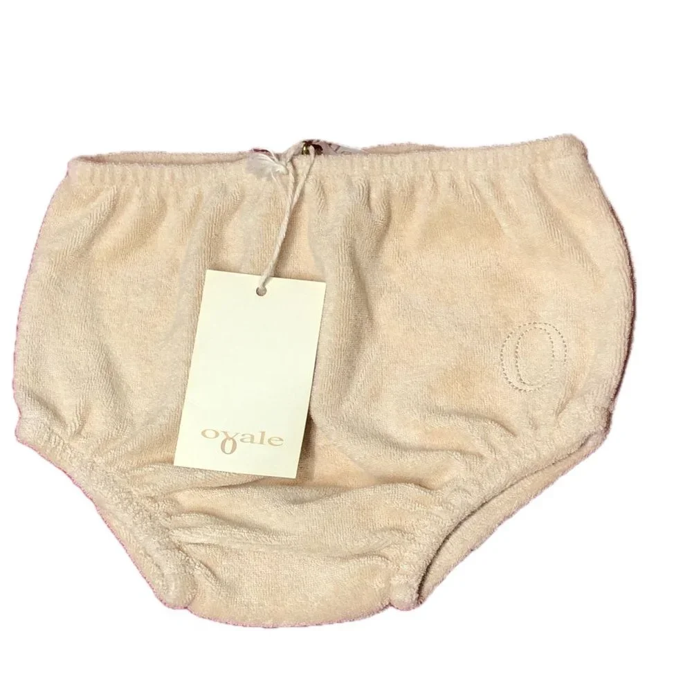 Ovale Bloomers Diaper Cover Tan Embroidered 